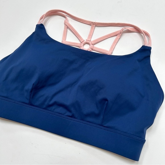 Sol & Mane Alexandria Strappy Two Tone Bra in Royal Blue & Blush, Size Medium - Picture 6 of 12